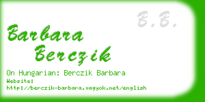 barbara berczik business card